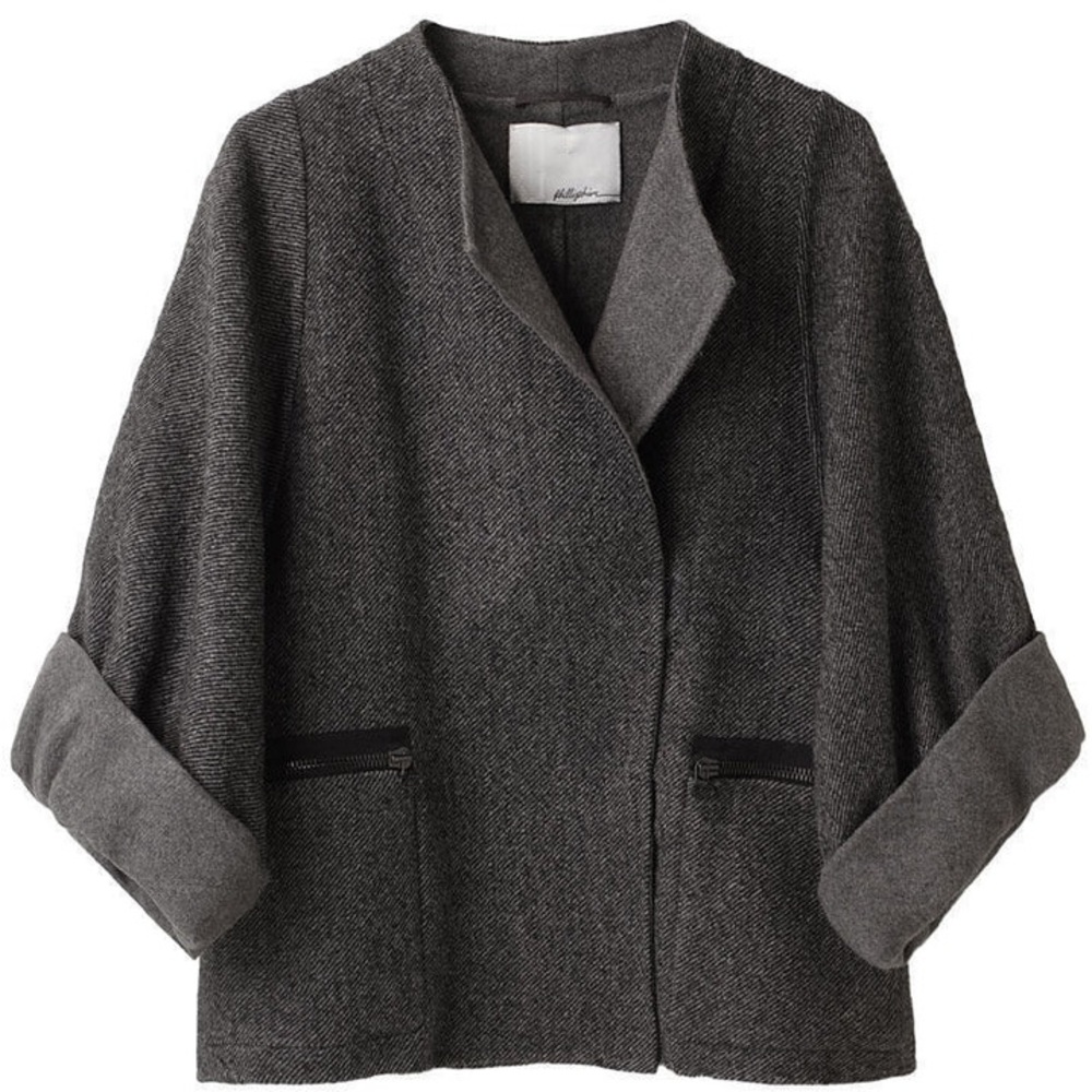 3.1 Phillip Lim Kimono Sleeve Wool Gray Jacket — Size M
